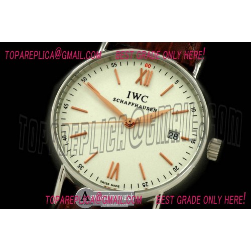IWC Portifino Ladies SS/LE White/R-Gold Rom/Stk Swiss Qtz