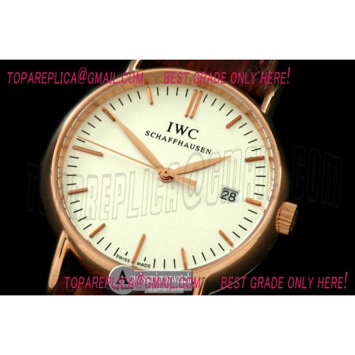 IWC Portifino Ladies RG/LE White Sticks Swiss Qtz