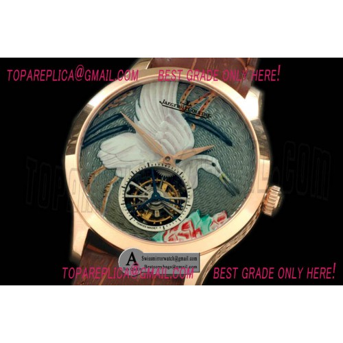 Jaeger LeCoultre Porcelian Crane Tourbillon RG/LE Green Flying Tourbillon