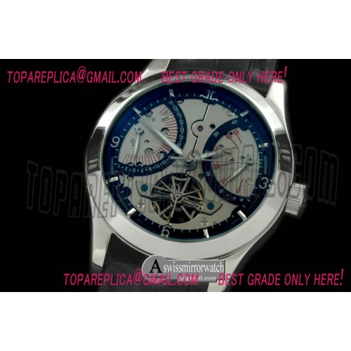 Jaeger-LeCoultre Retrogating Date/Reserve Tourbillon SS/LE Skeleton Black