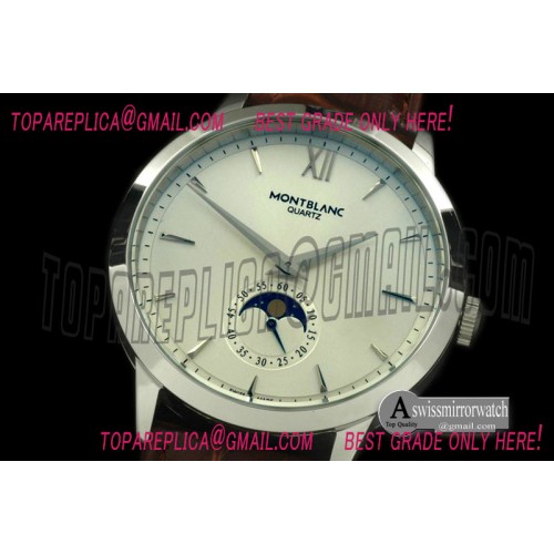 Montblanc Men Star Classic Secs/Day Phase SS/LE White Jap Quartz