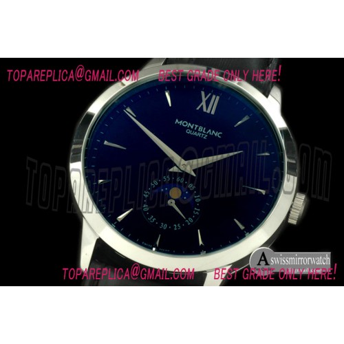 Montblanc Men Star Classic Secs/Day Phase SS/LE Black Jap Quartz