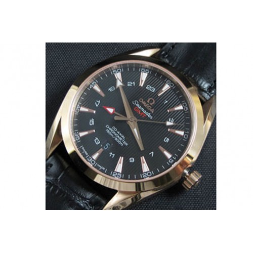 Omega Seamaster Aquaterra GMT, Asian ETA 2824-2,Gold,Black Dail