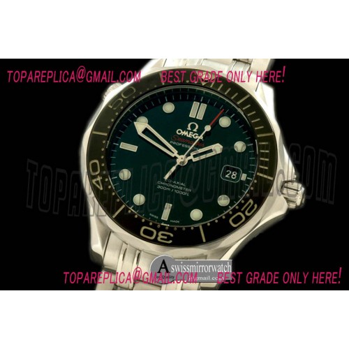 Omega 2012 Seamaster 300M Pro SS/SS Black Swiss 2824