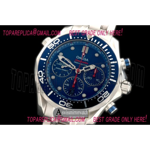 Omega Seamaster Pro 300M Chrono SS/SS Blue A-7753