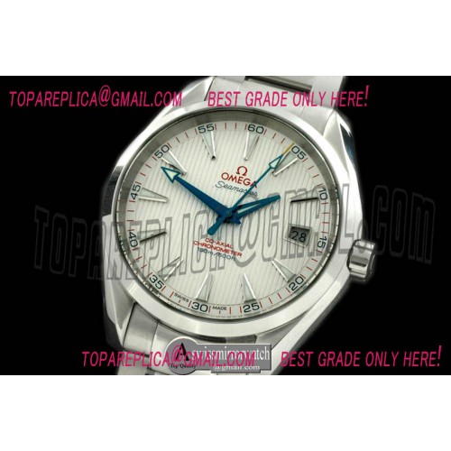 Omega Aqua Terra Auto SS/SS White/Blue Swiss 2824