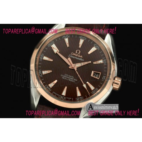 Omega Aqua Terra Auto SS/RG/LE Brown S-2836