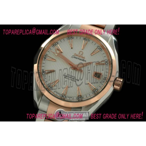 Omega Aqua Terra Auto SS/RG White Swiss 2836