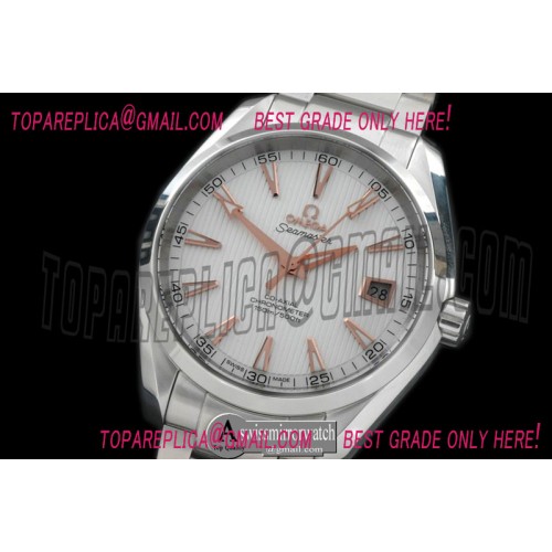 Omega Aqua Terra Auto SS/SS White/Gold Miyota 8205