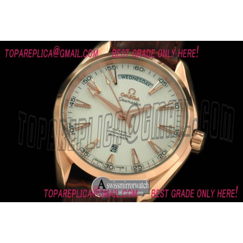 Omega Aqua Terra Day/Date RG/RG White S-2836