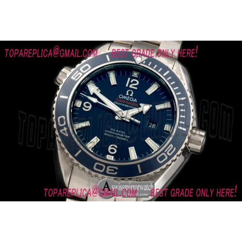 Omega Planet Ocean Ceramic Blue TI/TI Swiss Eta 2824