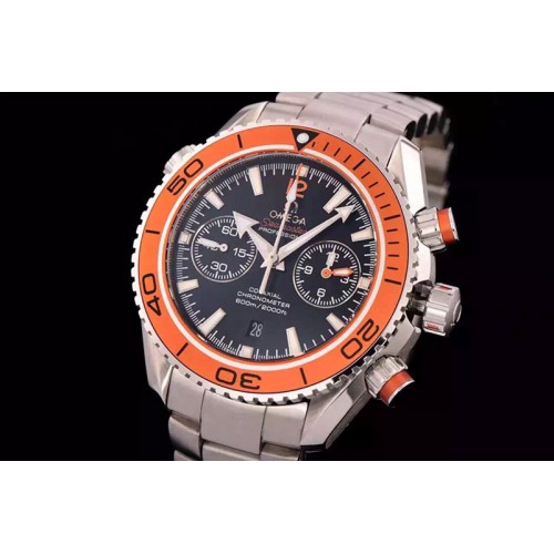 Omega Planet Ocean Chrono SS/SS Blk/Orange 7750/9300