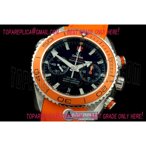 Omega Seamaster Planet Ocean Chrono SS/RU Blk/Org