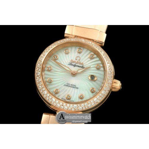 Omega Deville Ladymatic RG/LE White J-9105