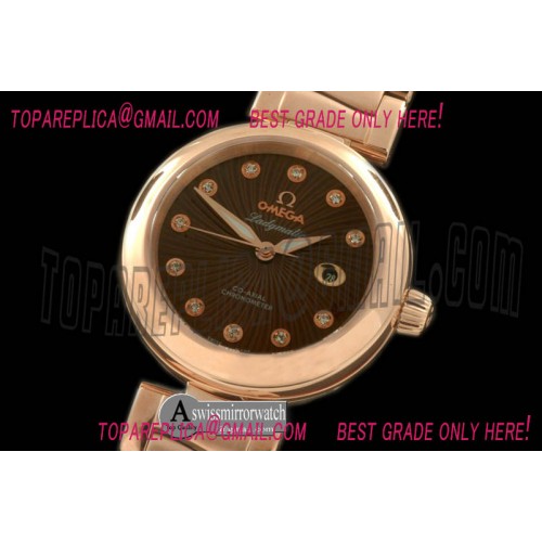 Omega Deville Ladymatic RG/RG Brown J-9105