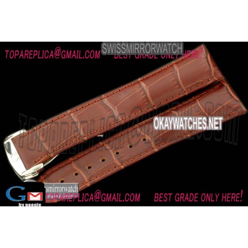 Omega Brown Calf/Croc Pressed Design c/w SS Insignia Deployant