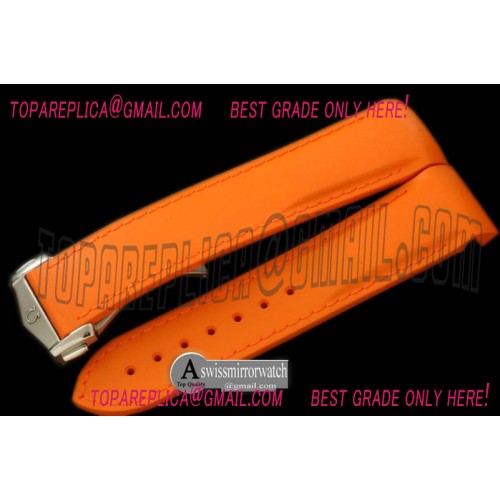 Omega Rubber Strap For 45mm Ceramic Planet Ocean - Orange