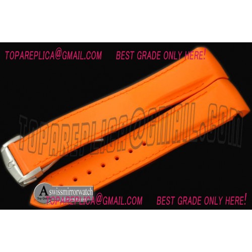 Omega Rubber Strap For 42mm Ceramic Planet Ocean - Orange