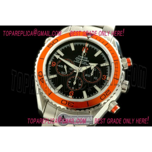 Omega Planet Ocean 45.5 Chrono SS/SS Black-Orange 7750