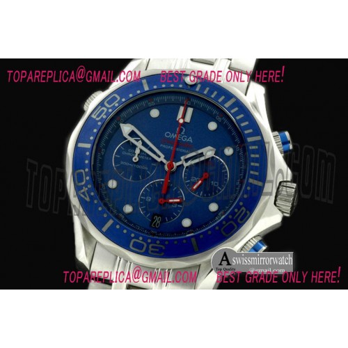 Omega Diver Pro 300M Chrono SS/SS Blue Jap Qtz