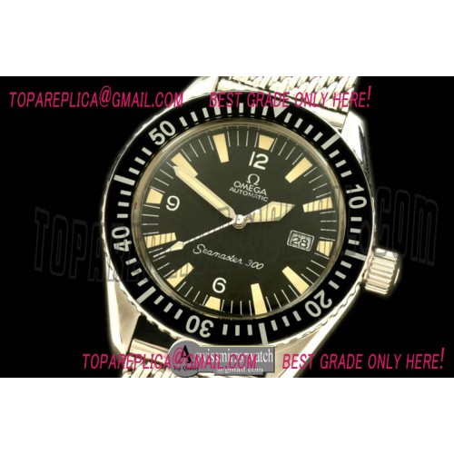 Omega Vintage Seamaster 300 Date SS/ME Blk A-2836