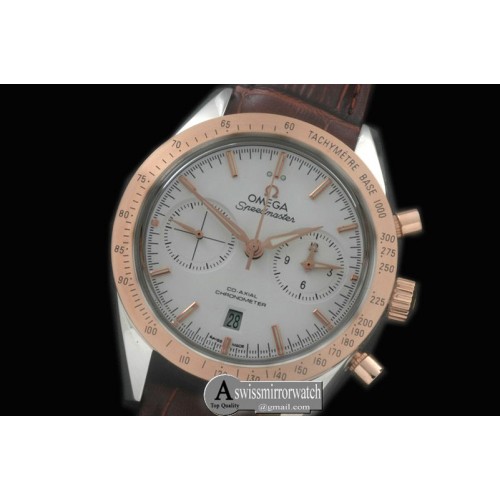 Omega Speedmaster Moon Watch SS/RG/LE White Stick A-7750