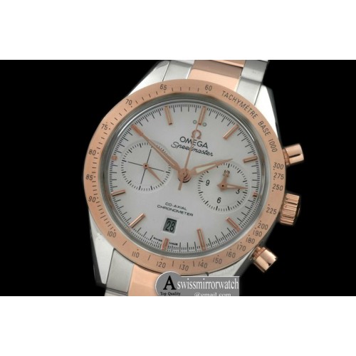 Omega Speedmaster Moon Watch SS/RG White Stick A-7750