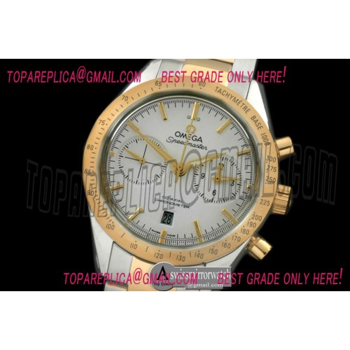 Omega Speedmaster Moon Watch SS/YG White Stick A-7750