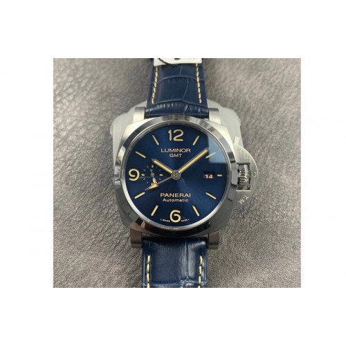 Panerai PAM1033 V 44mm VSF 1:1 Best Edition Blue Dial on Blue Leather Strap P.9011 Super Clone