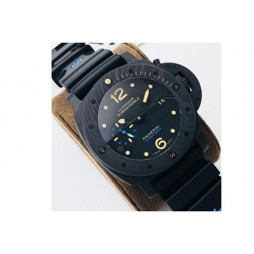 Panerai PAM616 Carbotech VSF Best Edition on Blue Logo Black Rubber Strap P.9000 Super Clone V3 (Free Leather Strap)