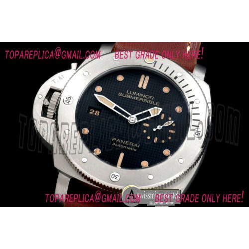 Panerai PAM569 Q Titanium ZF 1:1 Best Edition on Brown Thick Leather Strap ZP9000