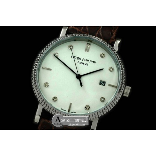 Patek Philippe 3919 Calatstrava SS/LE White Diam Quartz