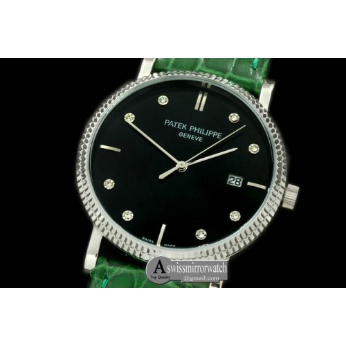 Patek Philippe 3919 Calatstrava SS/LE Black Diam Quartz