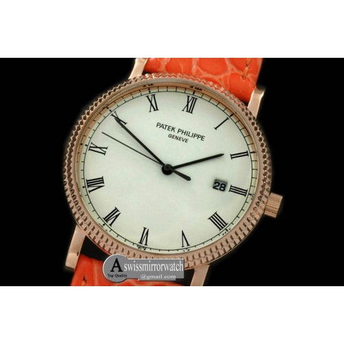 Patek Philippe 3919 Calatstrava RG/LE White Roman Quartz