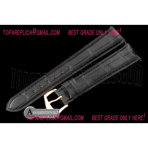 Patek Philippe Black Croc Strap RG 20/16 / Insignia Buckle Patek Philippe Black Croc Strap RG 20/16 / Insignia Buckle