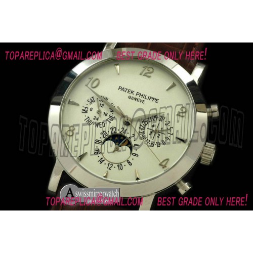 Patek Philippe Classic Perpetual Calendar SS/LE White Num Asian 2813