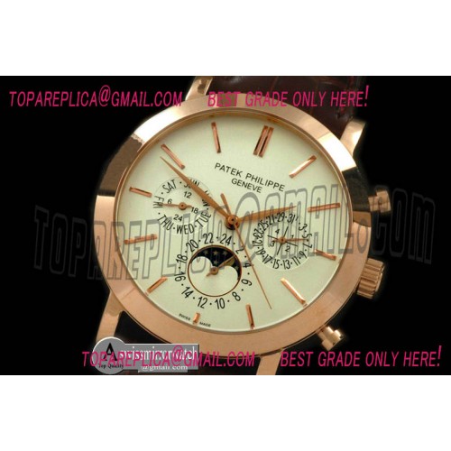 Patek Philippe Classic Perpetual Calendar RG/LE White Sticks Asian 2813