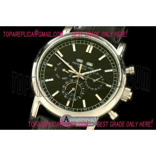 Patek Philippe Calendar Complications SS/LE Black Sticks Asian 2813