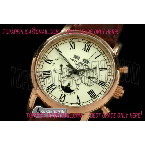 Patek Philippe Calendar Complications RG/LE White Roman Asian 2813