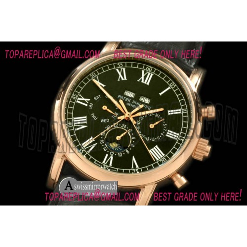 Patek Philippe Calendar Complications RG/LE Black Roman Asian 2813
