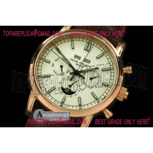 Patek Philippe Calendar Complications RG/LE White Sticks Asian 2813