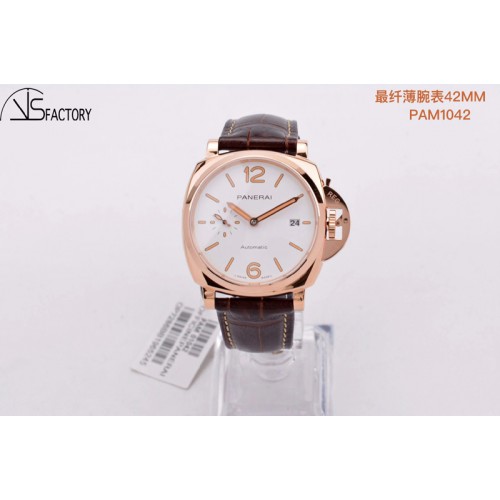 Panerai PAM1042 Luminor Due RG VSF Best Edition White Dial on Brown Leather Strap AXXXIV