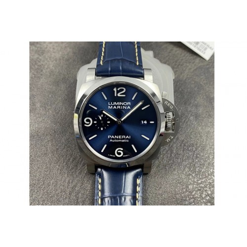 Panerai PAM1313 VSF 1:1 Best Edition Blue Dial on Blue Leather Strap P.9010 Clone