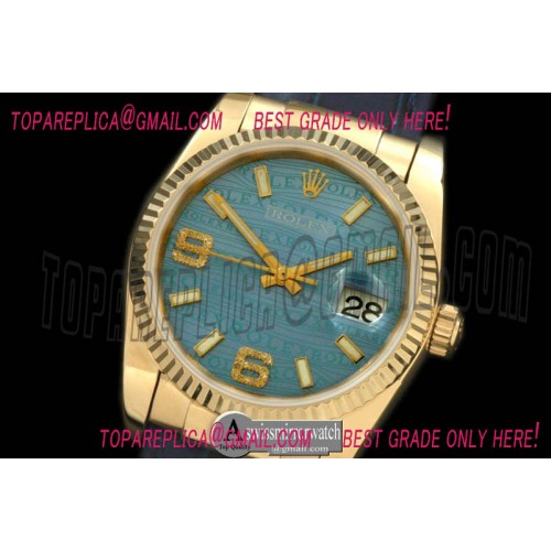 Rolex YG/LE Blue Asian 2836/3135-Real Diamonds