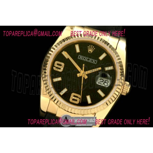 Rolex YG/LE Black Asian 2836/3135-Real Diamonds