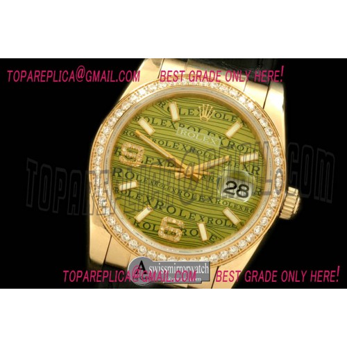 Rolex YG/LE Khaki Asian 2813 28800 -Real Diamonds