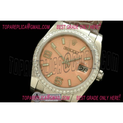 Rolex SS/LE Salmon Asian 2836/3135-Real Diamonds
