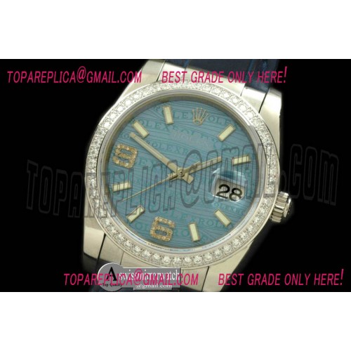 Rolex SS/LE Blue Asian 2813 28800 Real Diamonds