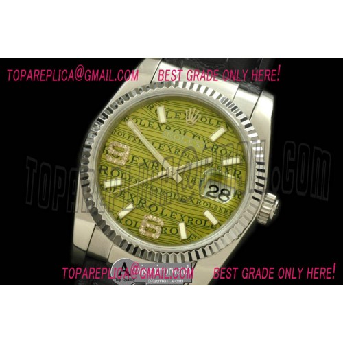 Rolex SS/LE Khaki Green Asian 2813 28800 Real Diamonds