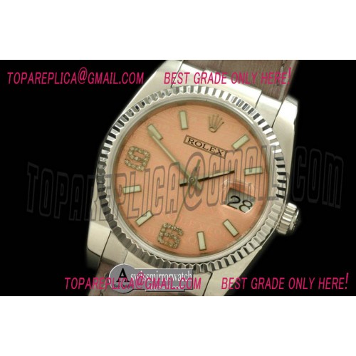Rolex SS/LE Salmon Asian 2813 - Real Diamonds